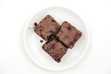 Chocolate Brownie isolated on white background