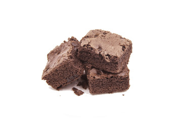 Chocolate Brownie isolated on white background