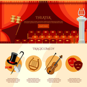 Theater infographics, comedy and tragedy