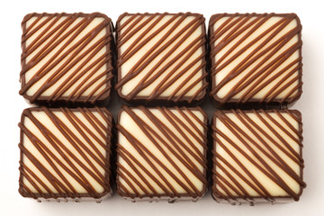 Group of chocolate sweets on a white background, isolated
