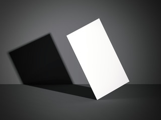 White business card in a modern studio. 3d rendering