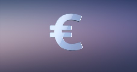 Obraz premium Euro sign Silver 3d Icon