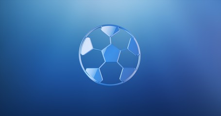 Naklejka premium Football Blue 3d Icon