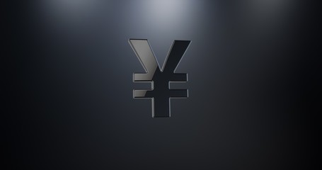 Japanese yen Black 3d Icon