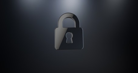 Lock Black 3d Icon