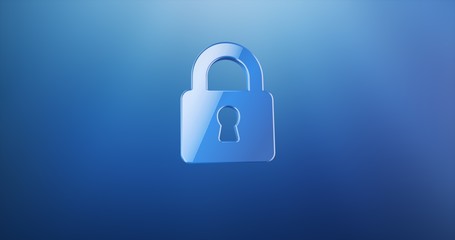 Lock Blue 3d Icon