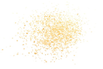 pile brown sugar isolated on white background, sugarcane texture