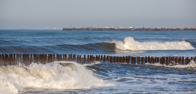 Fototapeta Sea wave, Black Sea, Poti, Georgian coast