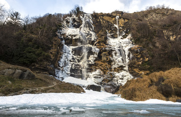 Waterfall Acquafraggia (also Acqua Fraggia) in province of Sondrio in Lombardy, north Italy