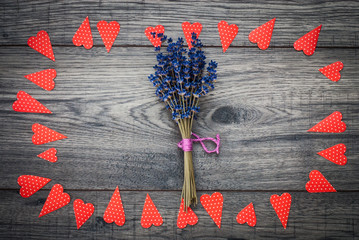 Valentines day card. Decorative vintage background with heart.