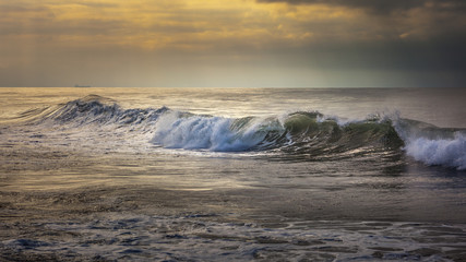 waves of the sea breaking on the beach, Poti, Georgia