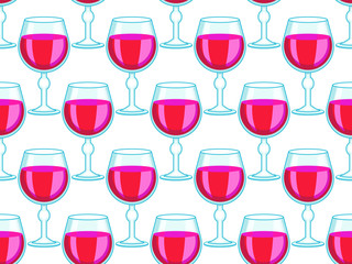 Tall wineglass seamless pattern