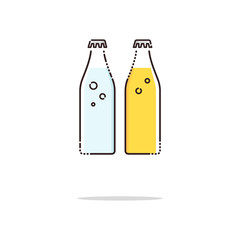 Soda water color thin line icon. Mbe minimalism style