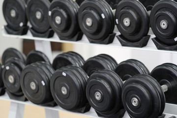 Fototapeta na wymiar dumbbells in a fitness hall
