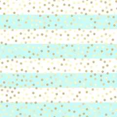 Wallpaper murals Turquoise Gold glitter seamless pattern, striped background