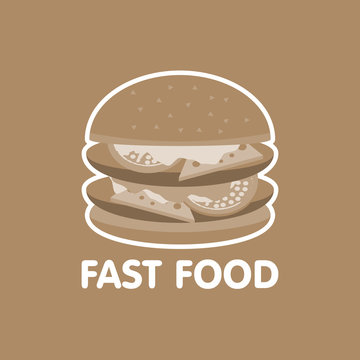 Fast food burger icon concept vector illustration