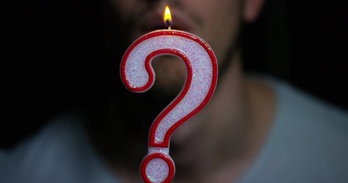 candle in the question mark shape and is blown off.The question mark means the uncertainties of life the doubts and questions about the age,the examinations of conscience and choices in family at work