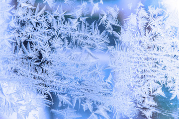 Frosty pattern on the window