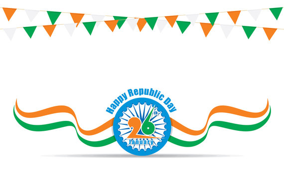 india flag with ashoka chakra, happy indian republic day design