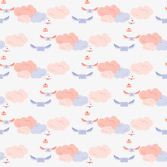 Winged Mail Envelopes in the cloud pattern.