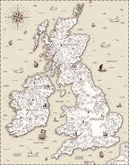 Vector old map, Great Britain