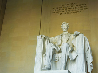 Statue of Abraham Lincoln at the Lincoln Memorial Washington DC USA