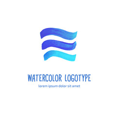 Logo design line hand drawn watercolor signs vector template