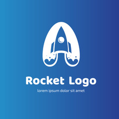 Logo design rocket vector template