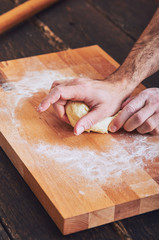 Making handmade pasta