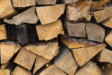 Wooden stacks, firewood