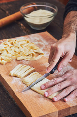 Making handmade pasta