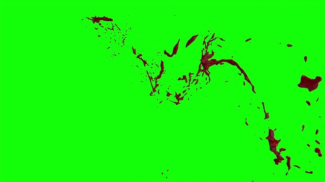 Hd Blood Burst Slow Motion (Green Screen) 198