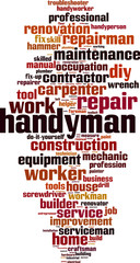 Obraz premium Handyman word cloud concept. Vector illustration