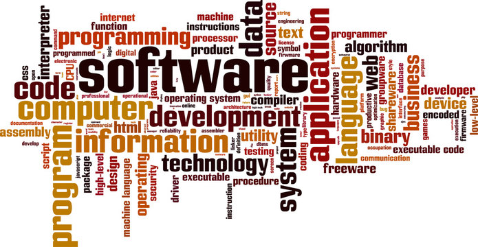 Software word cloud concept. Vector illustration