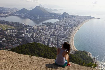 Crédence de cuisine en verre imprimé Copacabana, Rio de Janeiro, Brésil View of two brother mountain, Rio de Janeiro