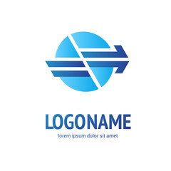 Logo abstract design arrow vector template