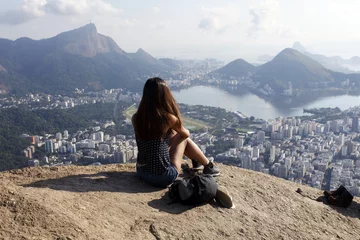 Papier Peint photo autocollant Copacabana, Rio de Janeiro, Brésil View of two brother mountain, Rio de Janeiro