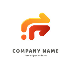 Logo abstract design arrow vector template