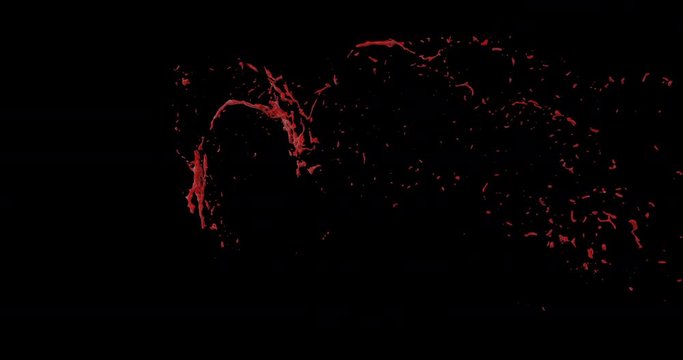4k Blood Burst Slow Motion (With Alpha) 142