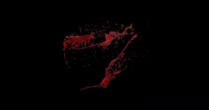 4k Blood Burst Slow Motion (With Alpha) 143