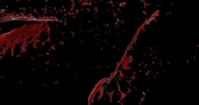 4k Blood Burst Slow Motion (With Alpha) 146