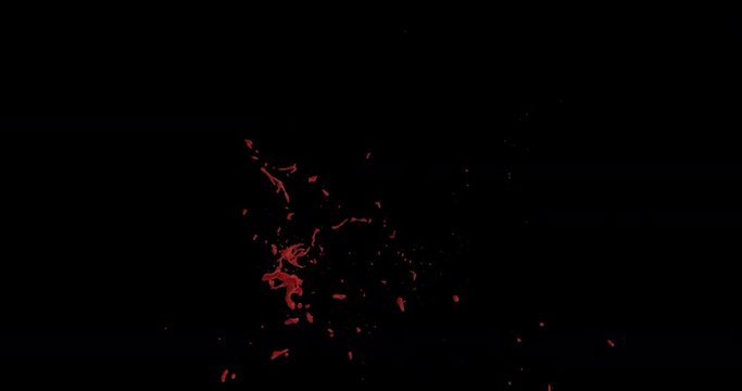4k Blood Burst Slow Motion (With Alpha) 168