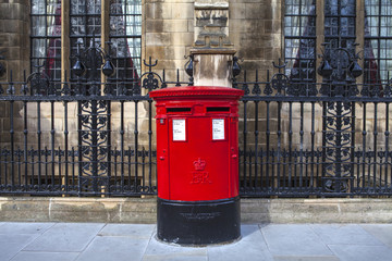 Vintage British Red Post Box in London