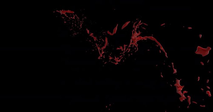 4k Blood Burst Slow Motion (With Alpha) 198