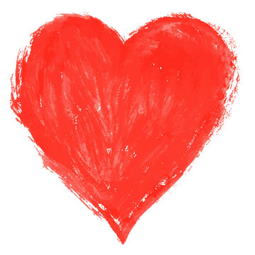 Watercolor heart, vector illustration. A heart. Various hand-dra