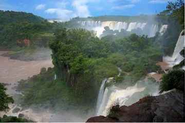 Foto op Canvas Iguazu falls foz do iguacu argentina and brazil waterfalls landscape panorama view in tropical rainforest © Bjoern