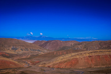 Fototapeta na wymiar Chile andes landscape san pedro de atacama colorful sky