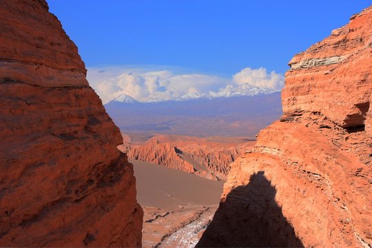 Chile San Pedro De Atacama Valle De La Luna Moon Valley Panorama Landscape Salt Desert