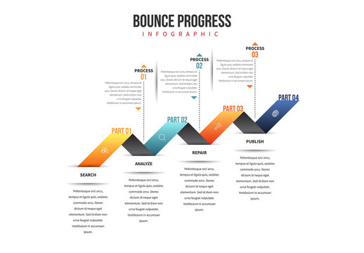 Four Stage Progress Bar Infographic
