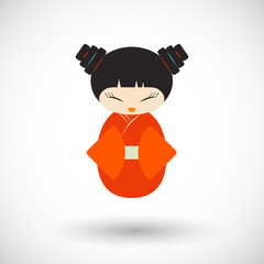 Kokeshi doll vector icon
